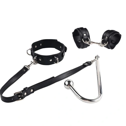 with and Collar Elegant 5334 Hook Anal Beaded Cuffs 0727